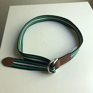 Janie and Jack Green Striped Kids Belt